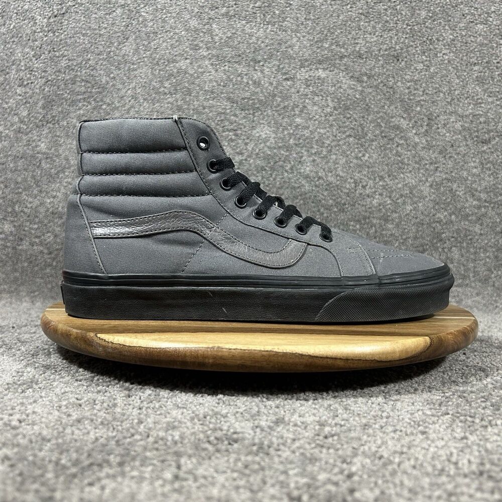 VANS Sk8-Hi Reissue Mens Size 10 Gray Black High Top Athletic Skate Shoes Used